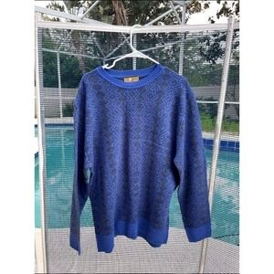 Vintage Geometric Sun River Men's Multicolor Crew-Neck Pullover Sweater Size XL